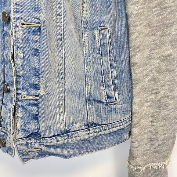 Free People Distressed Denim Jean Jacket - Picture 6 of 16
